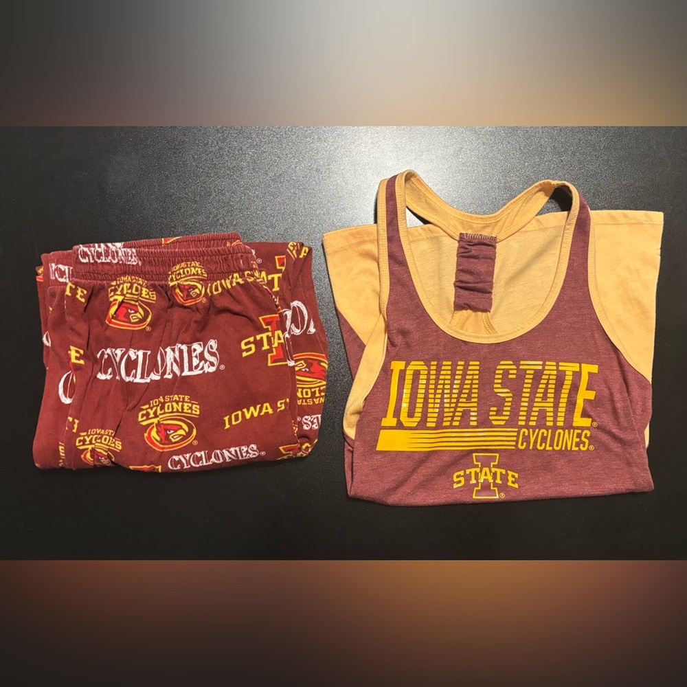Iowa State Cyclones Tank Top and Pajama Pants Bundle- Maroon and Gold